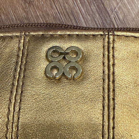 Coach Metallic Gold Leather Wristlet (With Hang Tag) - Picture 6 of 8